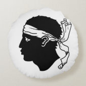 丸装飾用クッションとコルシカ国旗 ラウンドクッション (裏面)