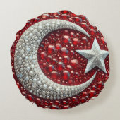 丸装飾用クッション（トルコ色） ラウンドクッション (裏面)