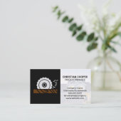 丸鋸と木材 |自宅修理の名刺 名刺 (スタンド正面)