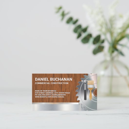 丸鋸盤 | ハードウェアハンマーブラシ 名刺 (スタンド正面)