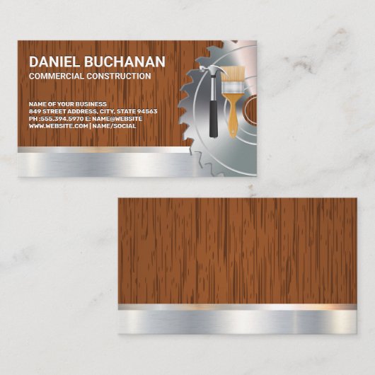 丸鋸盤 | ハードウェアハンマーブラシ 名刺 (正面/裏面)