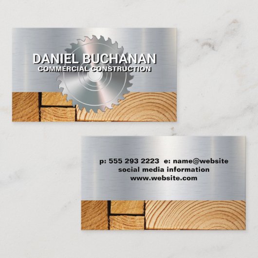 丸鋸 |木材のカット |建築 名刺 (正面/裏面)
