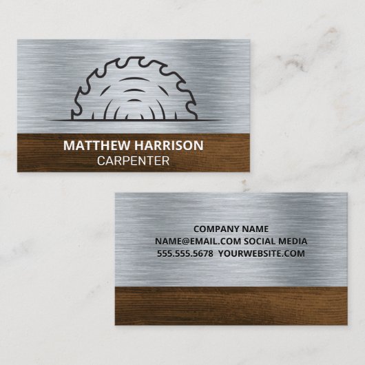 丸鋸 | 金属と木材  名刺 (正面/裏面)