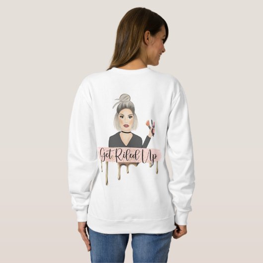 丸首の完全な前部ロゴ スウェットシャツ (裏面フル)