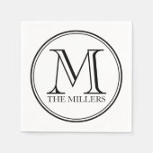 丸黒名モノグ縁どラム スタンダードカクテルナプキン (正面)