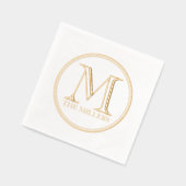 丸黒名モノグ縁どラム 箔ナプキン (左)