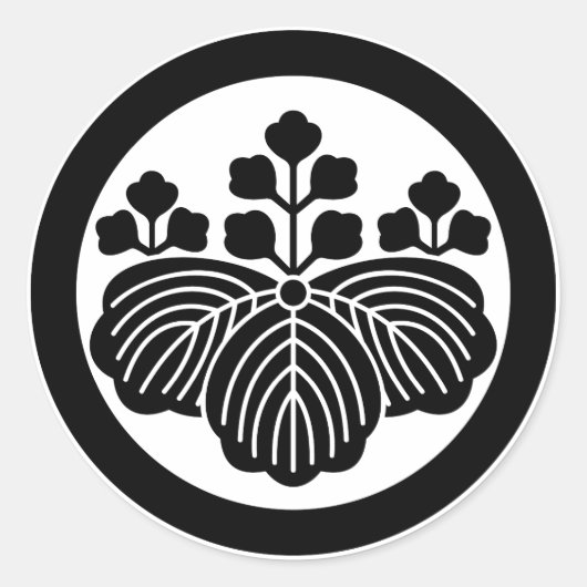 丸5&3開花の桐 ラウンドシール (正面)