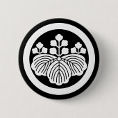 丸5&3開花の桐 缶バッジ (正面)