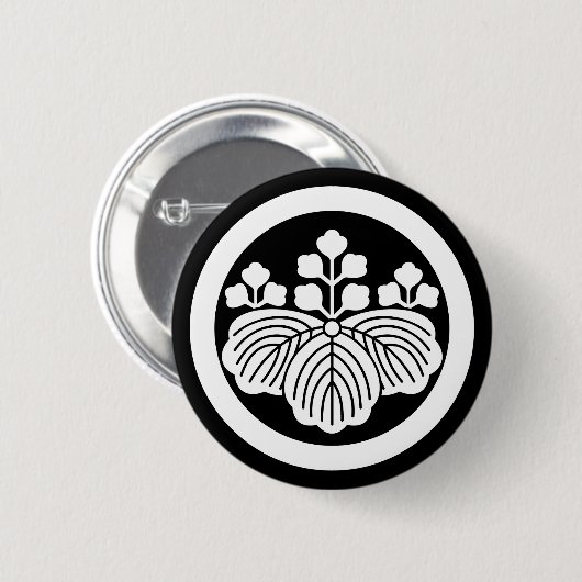 丸5&3開花の桐 缶バッジ (正面&裏面)