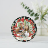 丸/四角 赤い実+ユーカリのクリスマスリース シーズンカード (スタンド正面)