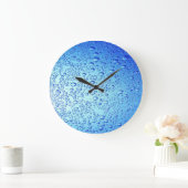 丸 – 大壁 – 時計用青い泡デザイン ラージ壁時計 (ホーム)