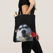 丹後さん？ 美しいハスキーとバラトートバッグ トートバッグ (クローズアップ)