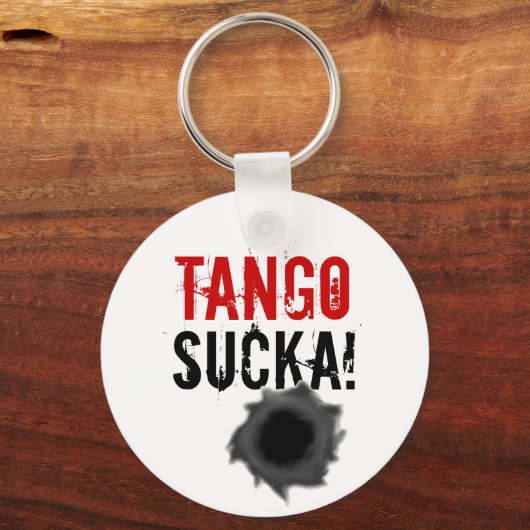 丹後スッカ!弾丸穴付きキーチェーン キーホルダー (正面)