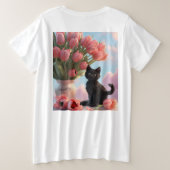 丹念に整理されたチューリップ プラスサイズTシャツ (デザイン裏面)