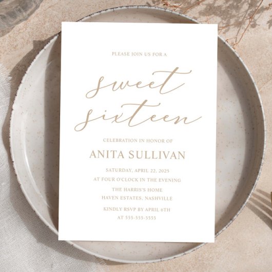 丹書道エレガントSweet sixteen16誕生日 招待状