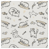 丹白😼かわいい猫イラスト ファブリック (クローズアップ)
