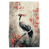 丹紅の鶴の花 インクウォッシュ (2) ミディアムペーパーバッグ (裏面)