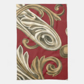 丹葉エレガントの植物モチーフ キッチンタオル (縦)