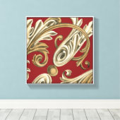 丹葉エレガントの植物モチーフ キャンバスプリント (インサイチュ (ウッドフロア))