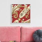 丹葉エレガントの植物モチーフ キャンバスプリント (インサイチュ (リビング))