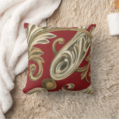 丹葉エレガントの植物モチーフ クッション (ブランケット)