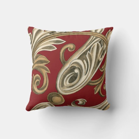 丹葉エレガントの植物モチーフ クッション (裏面)