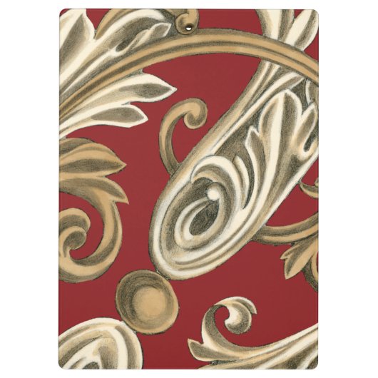 丹葉エレガントの植物モチーフ クリップボード (裏面)