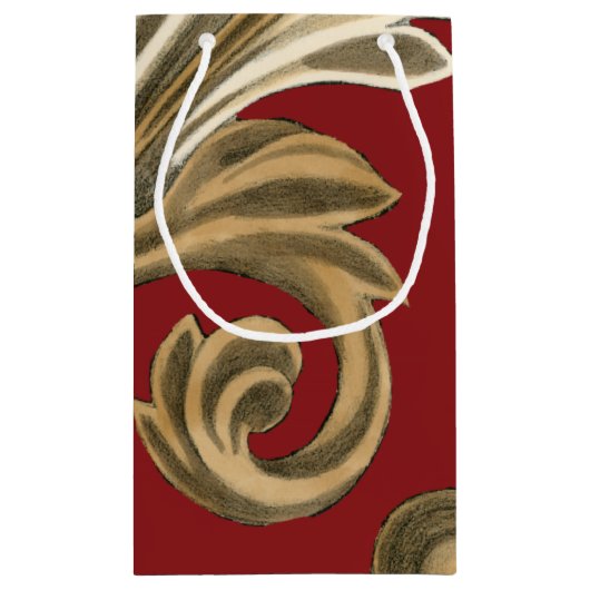 丹葉エレガントの植物モチーフ スモールペーパーバッグ (裏面)