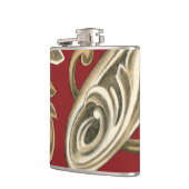 丹葉エレガントの植物モチーフ フラスク (左)