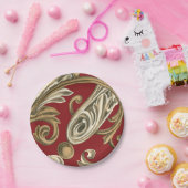 丹葉エレガントの植物モチーフ ペーパープレート (パーティー)