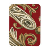 丹葉エレガントの植物モチーフ マグネット (縦)