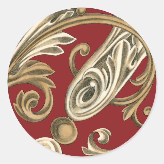 丹葉エレガントの植物モチーフ ラウンドシール (正面)