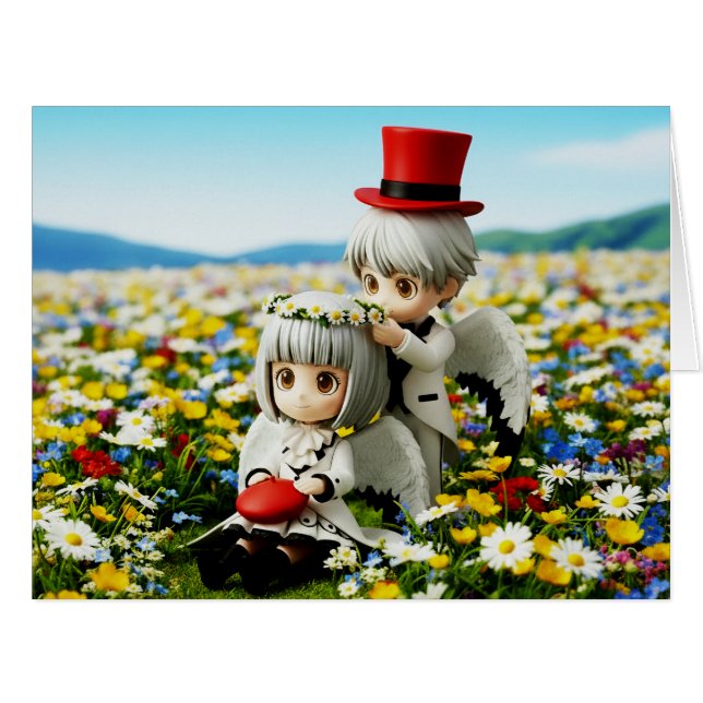 丹頂カップル仲良しカード (正面横)