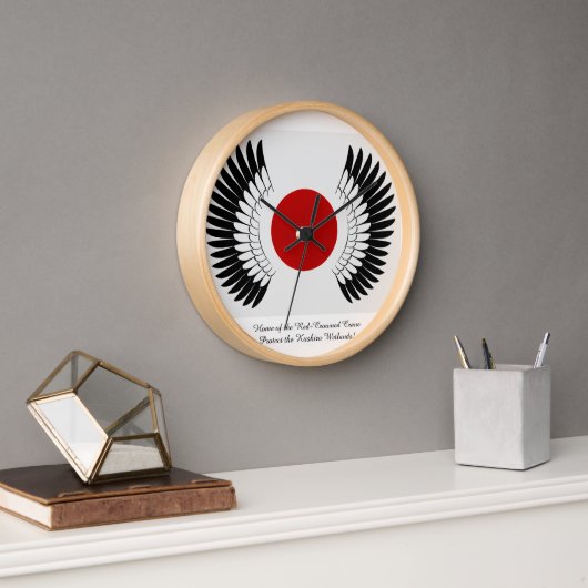 丹頂旗時計（Wall Clock with Red-Crowned Crane Flag） 壁時計 (オフィス)