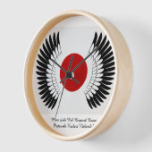 丹頂旗時計（Wall Clock with Red-Crowned Crane Flag） 壁時計 (傾斜)