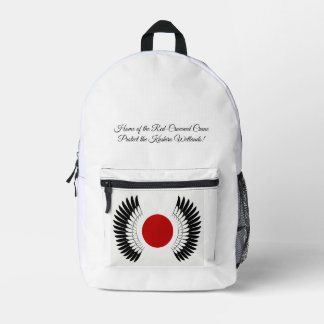 丹頂旗・バックパック（Red-Crowned Crane Flag Backpack） プリントバックパック