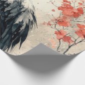 丹頂鶴の花の墨絵 (1) ラッピングペーパー (角)