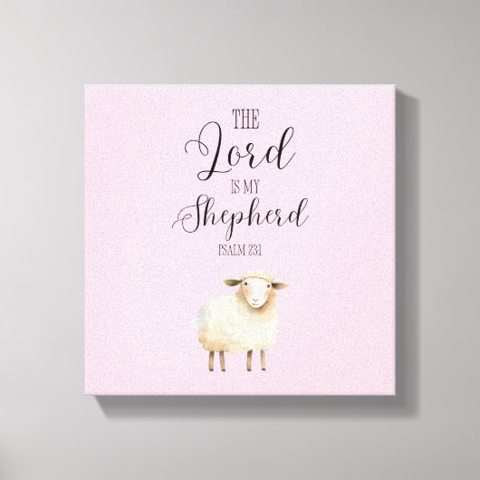 主お洒落は私の羊飼いの詩篇23:1 キャンバスプリント (正面)
