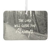 主があなたに聖書の聖句を導くであろう カーエアーフレッシュナー (裏面)