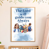 主があなたを導くキリスト教の子供部屋ウォールアート ポスター