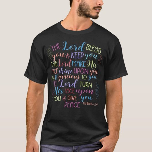 主があなたを祝福し守られます 数字 624 聖書 Tシャツ (正面)