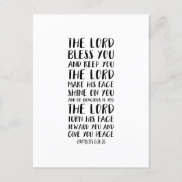 主があなたを祝福し、あなたを守られますように。民数記6:24-26 ポストカード