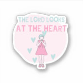 主がハートを見る シール (正面)