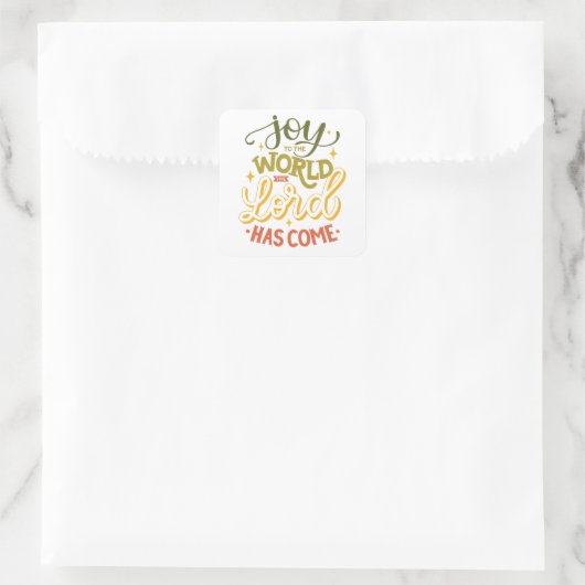 主が持っている世界に喜びを来与える。クリスマススクア スクエアシール (バッグ)