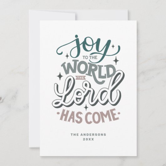 主が持っている世界に喜びを来与える。クリスマス シーズンカード (正面)