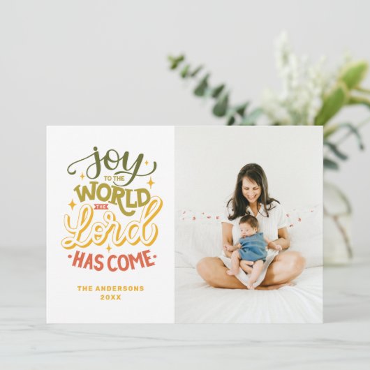 主が持っている世界に喜びを来与える。クリスマス シーズンカード (スタンド正面)