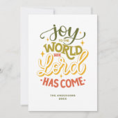 主が持っている世界に喜びを来与える。クリスマス シーズンカード (正面)