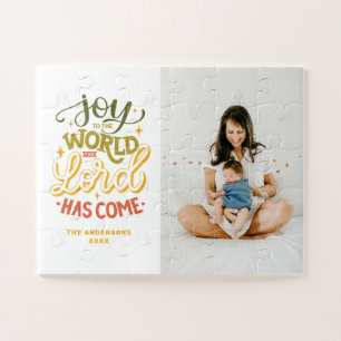 主が持っている世界に喜びを来与える。クリスマス ジグソーパズル