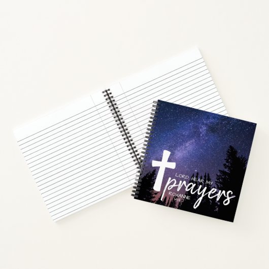 主が私の祈りナイトスカイ祈りの言葉ジャーナルを聞く ノートブック (内部)