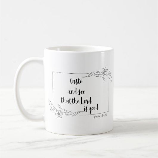 主が良いことを味わい見なさい コーヒーマグカップ (左)